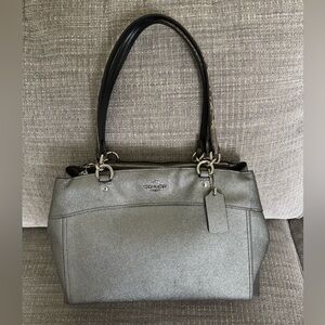 Coach Metallic Silver Shoulder Bag